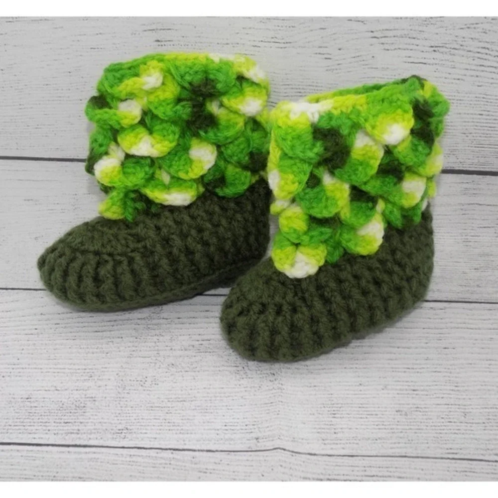 Baby Booties Crocodile Stitch‎ Crochet Baby Shoes